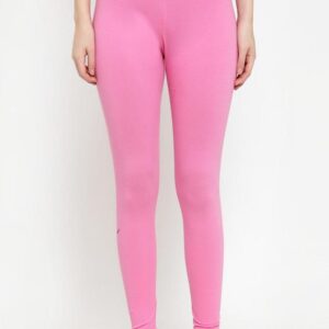 Women’s Pink Cotton Blend Stretch Leggings – Soft & Comfortable Fit (B-41)