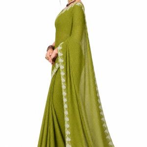 Hill Stone Magenta Georgette Embroidered Saree (D-22-02)