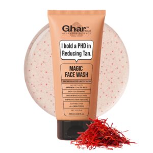 Ghar Soaps Magic De-Tan Face wash I With Sandalwood ,Saffron & Glutathione | Tan Removal, Brightening and Glowing Skin I For All Skin Type Skin I For Men & Women | 100ml
