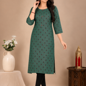 Aashna Women's Printed Cotton Blend Straight Kurti (B-177)