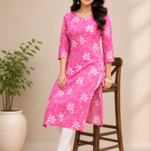 Aisha Women's Floral Printed Straight Kurti (G-01)